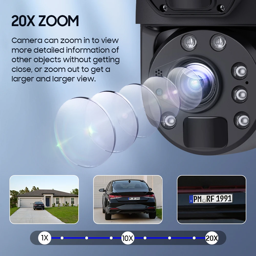 Uoulyn 20W 6M 20X Zoom Dual View Outdoor 4G EU(Africa) Network Solar PTZ CCTV Camera With Full Metal Casing
