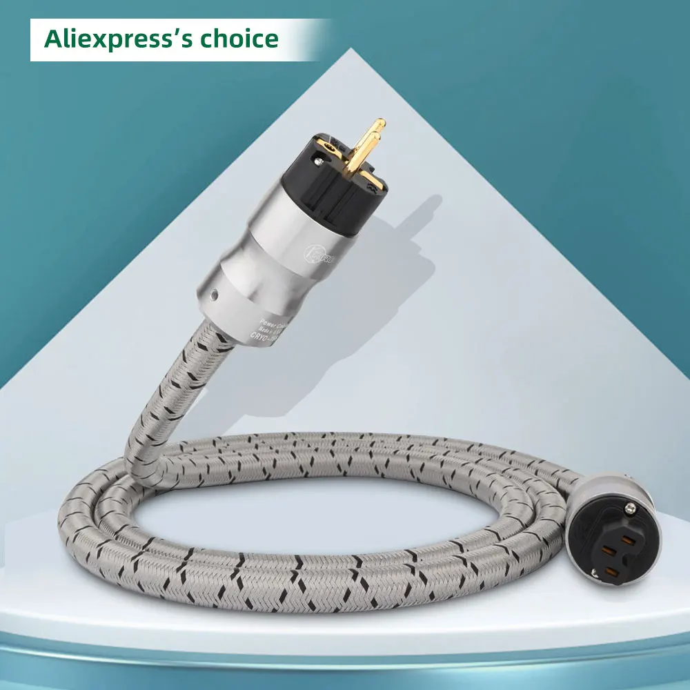 CRYO-156 US AC Power Cable – High-Purity OFC (99.9998%) 3.2mm², 17mm OD, for HiFi CD/Amp, Krell-Grade US/EU Plug (1M/1.5M/2M)