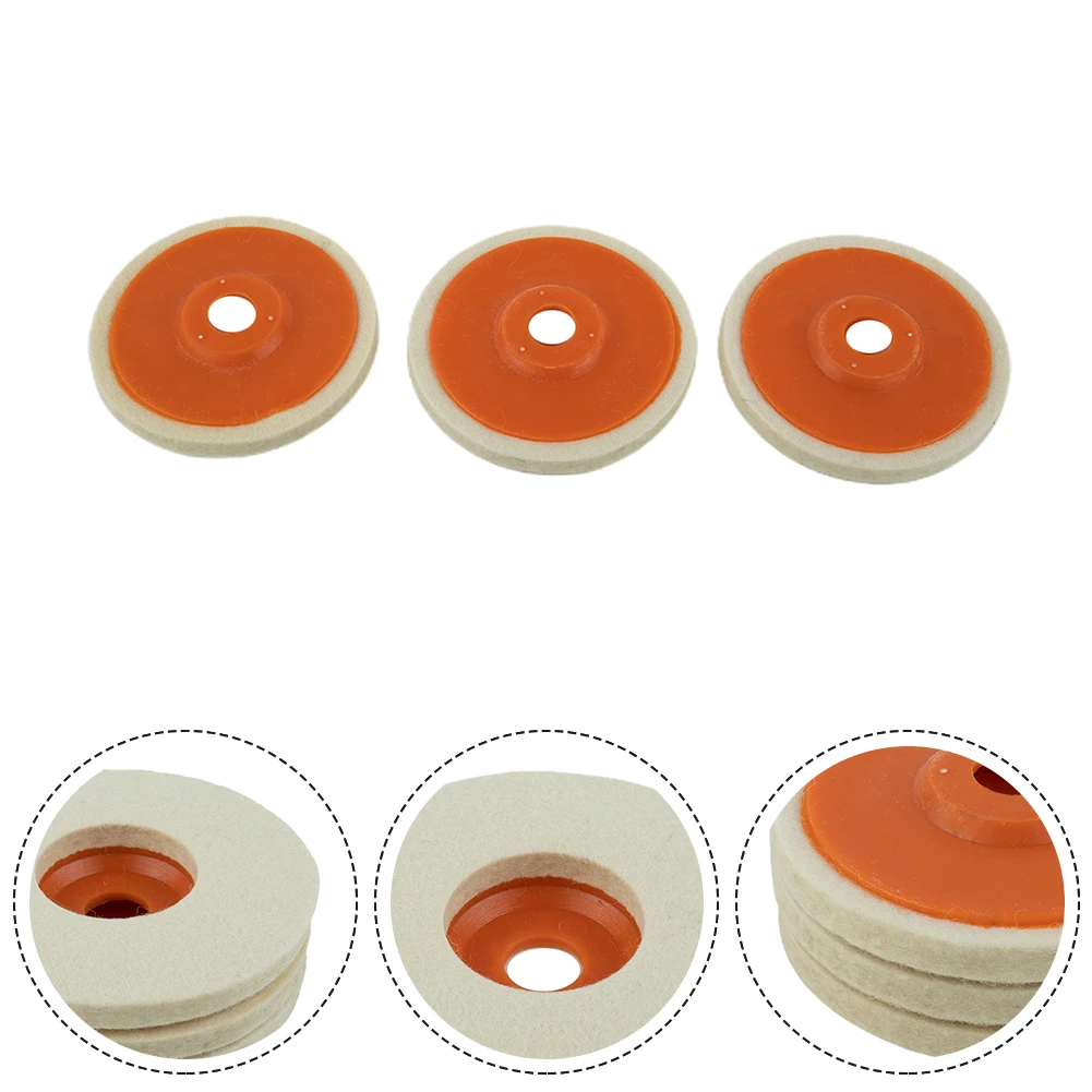 

3pcs 4In 100mm Wool Polishing Wheel Buffing Angle Wheel Polishing Pads For Metal Plastic Glass Wood Abrasive Tool Power Tools