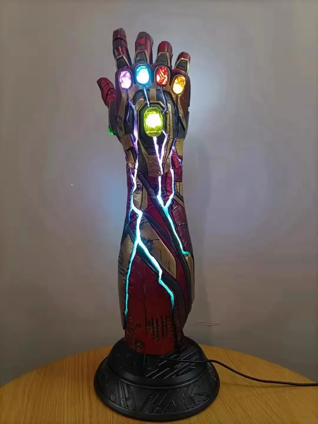 62cm Marvel The Avengers Iron Man Mk85 Infinity Gauntlet Anime Figures Model Luminous Version Collect Ornaments Funny  Gifts