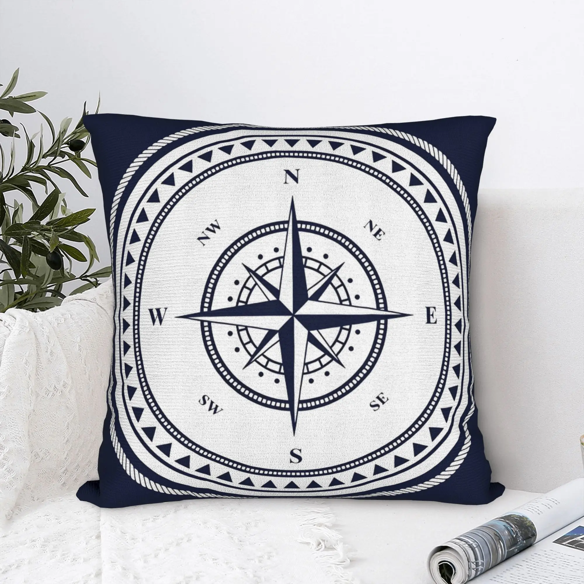 Nordic Dark Blue Nautical Collection Pillow Case  Design Pillow Cover Novelty Pillowcases For Sofa Home Decoration