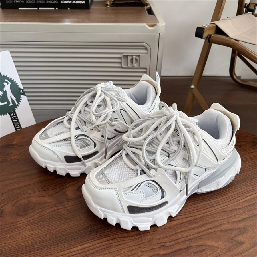 Zwarte Mannen Vrouwen Paar Sneakers Mode Trendy Veelzijdige Casual Sportschoenen Wit Grijs Chunky Hardloopschoenen Merk Oude Vader Schoenen