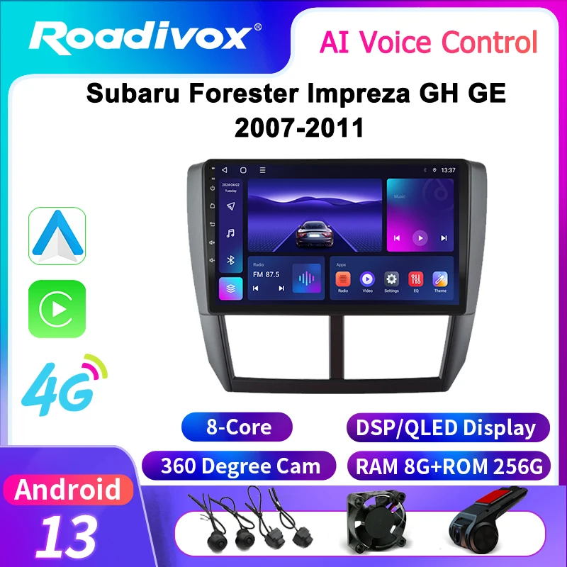 

roadivox Android car radio for Subaru Forester Impreza GH GE 2007 2011 GPS Navigation video Multimedia Player tape recorder