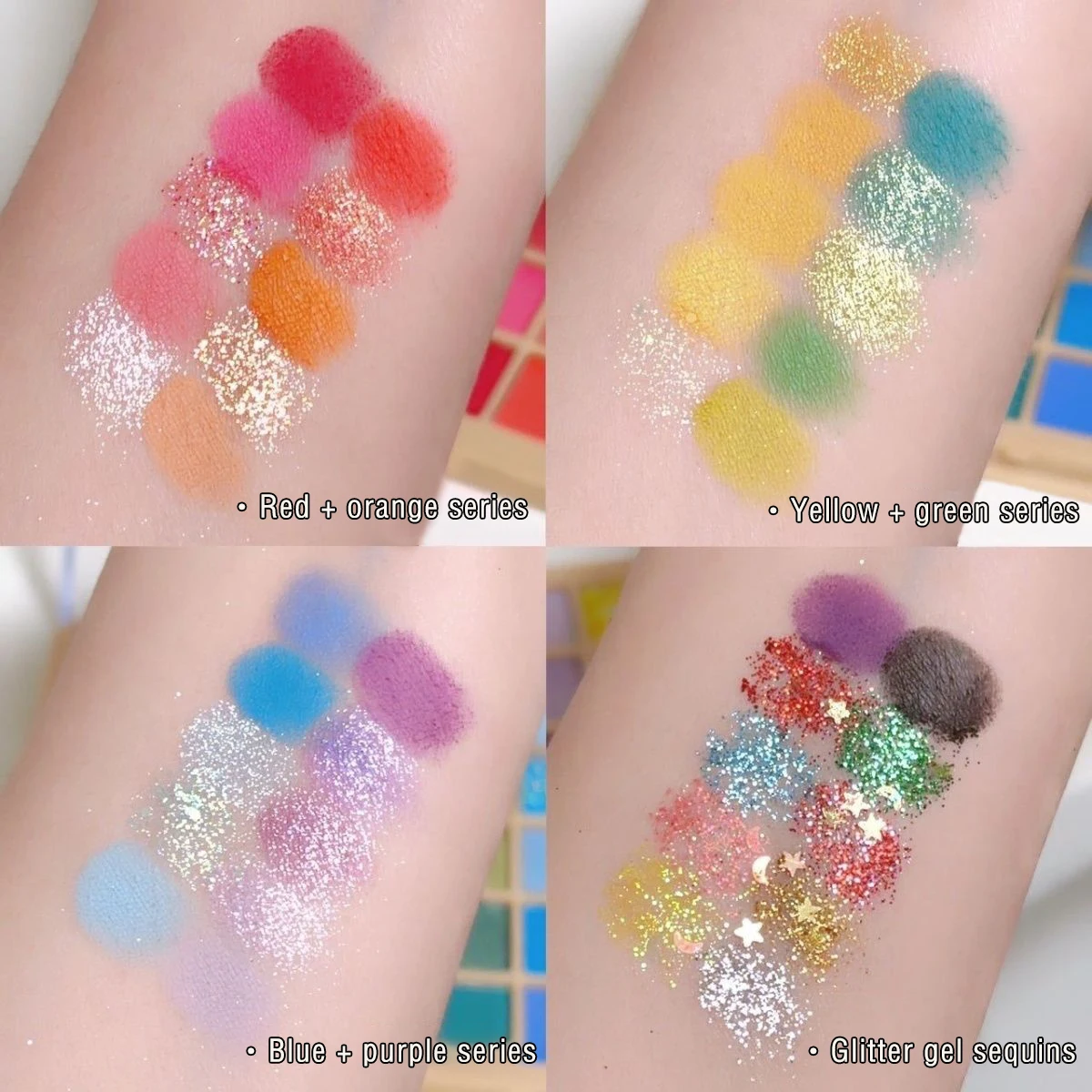 Colored eyeshadow set, 40 colors, music festival performance stage, matte and pearlescent, green, blue, pink, Mother's Day gift