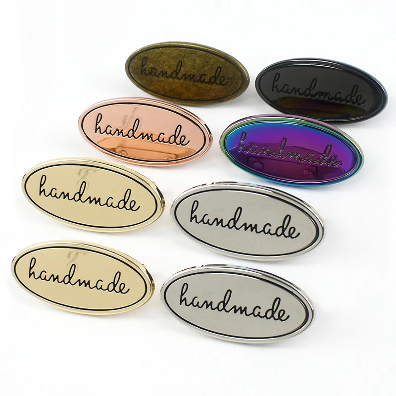 

5-20Pcs 20*40mm Metal Buckles Bag Custom Label Tags Garment Decoration Handmade Labels Clasp Hook DIY Bags Hardware Accessories