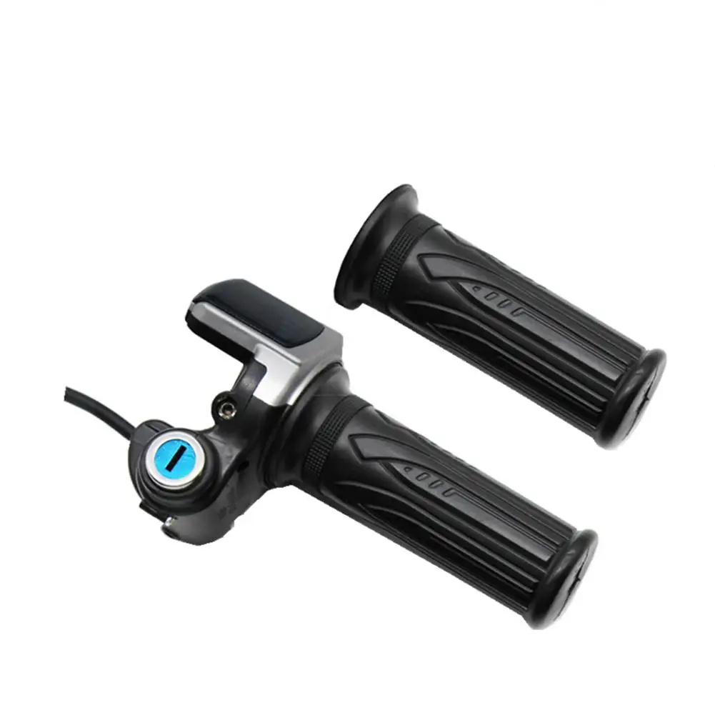 1 Pair 36v/48/60v Electric Bike Scooter Throttle Grip Handlebar With Lock Led Power Display Bicycle Accessories Dropship