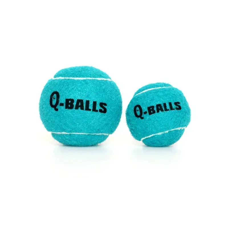 Hundespielzeug-Set Q-MONSTER Dickwandige Naturkautschuk-Quietschbälle für Hunde, Tennis, interaktive Hüpfbälle für das Training, 4er-Pack – Detail 5