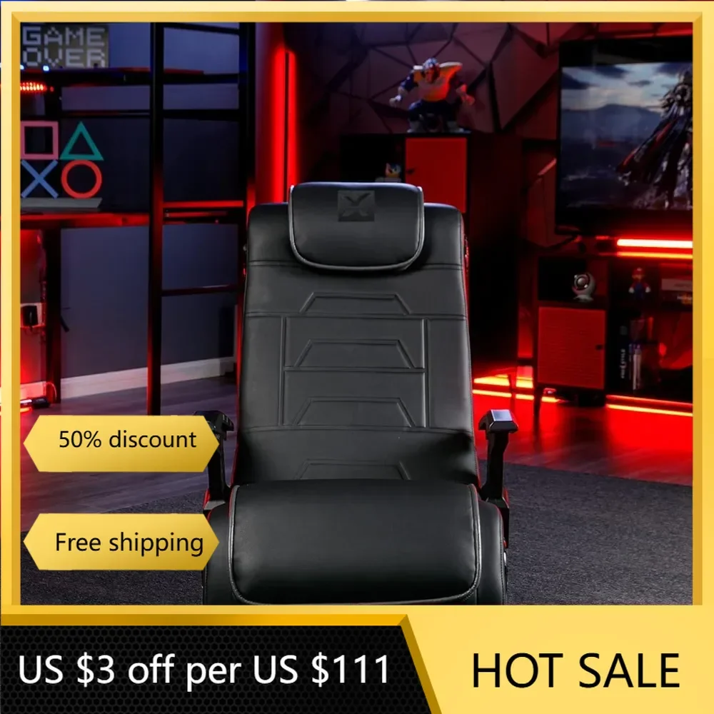 

Video Gaming Floor Chair with Armrests, Built-In Audio & Vibration Via Wireless Bluetooth ,35"D X 24"W X 34"H,Gaming Chairs