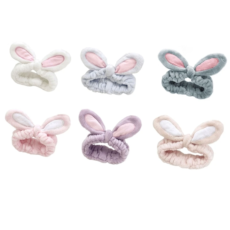 1pc Wide Skincare Headband Hairband For Washing Face Bunnys Hairband Yoga Hairband Rabbit Hairband Makeup Hairband With Ears