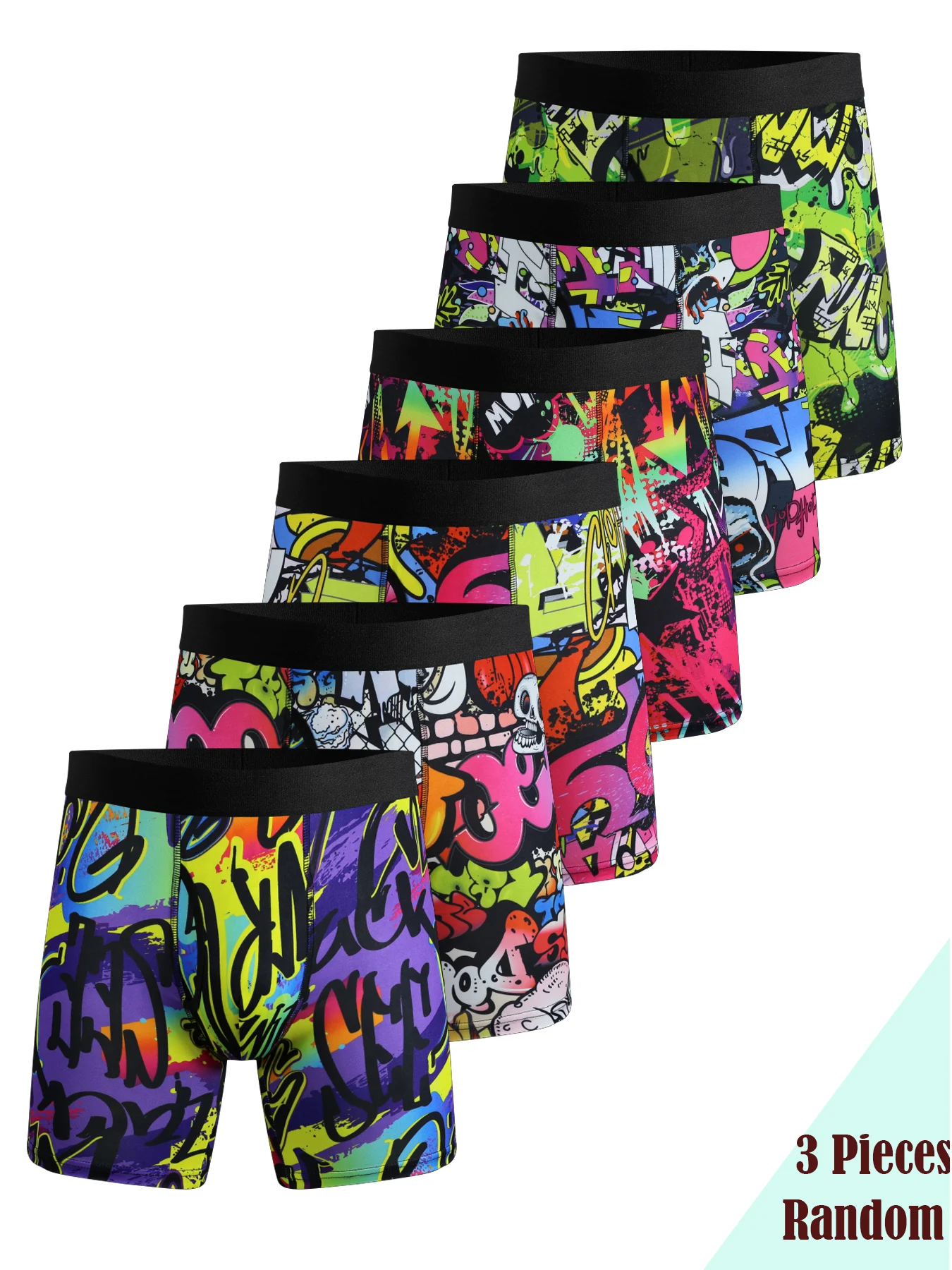 3PCS Random Mixed color Men\'s Underwear, Men\'s Home Sport Swimming Underwear Fashiion Breathable Quick Drying Sports Trunks