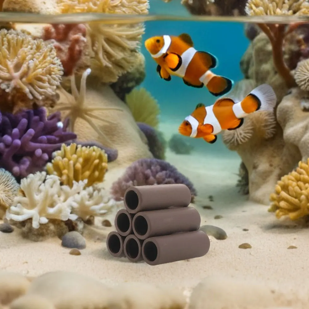 

2Pcs Shrimp Hideout Breeding Cave Ceramic Aquarium Habitat Decor Safe Pottery Shelter Multiple Openings Easy Observation