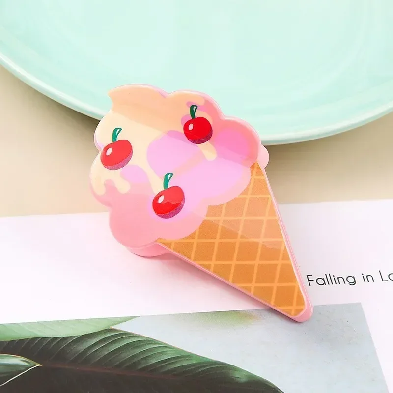 NC Summer Cute Ice Cream Hair Claw Creative Cartoon Popcorn Milk Tea Coffee Crab Hair Clip for Women Girl Gifts Hair Accessories