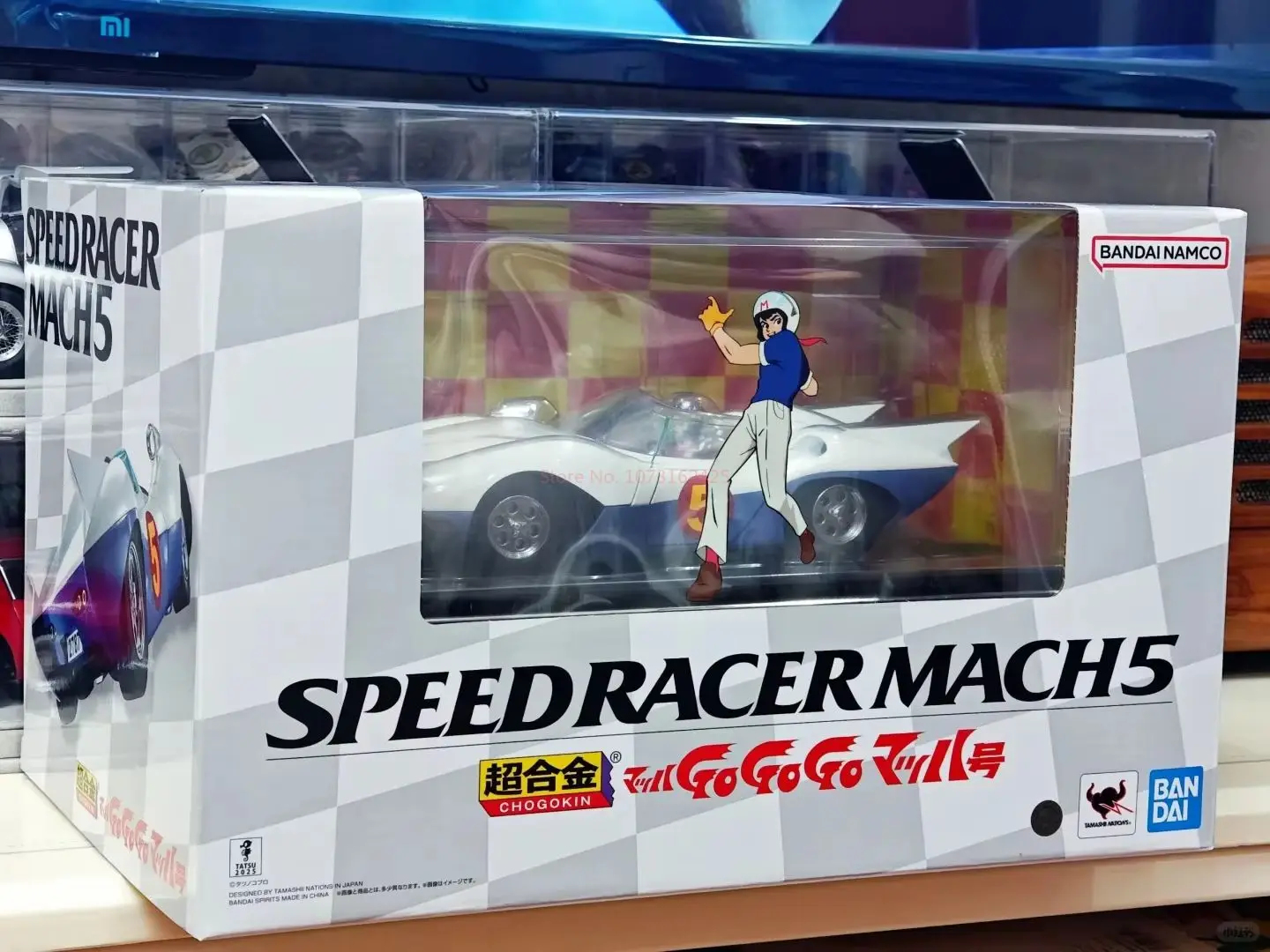 2025 Genuine Bandai Speed Racer Mach 5 Go.Go.Go Alloy Figure Ornament Animation Character Model Toy Collection Christmas Gift