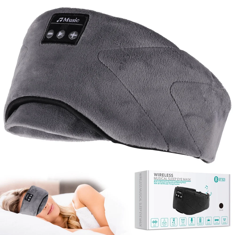 Soft Sports Music Earphone Bluetooth-compatible Wireless Music Sleeping Headphones Sleep Eye Mask Hands-free Phone Call Headband