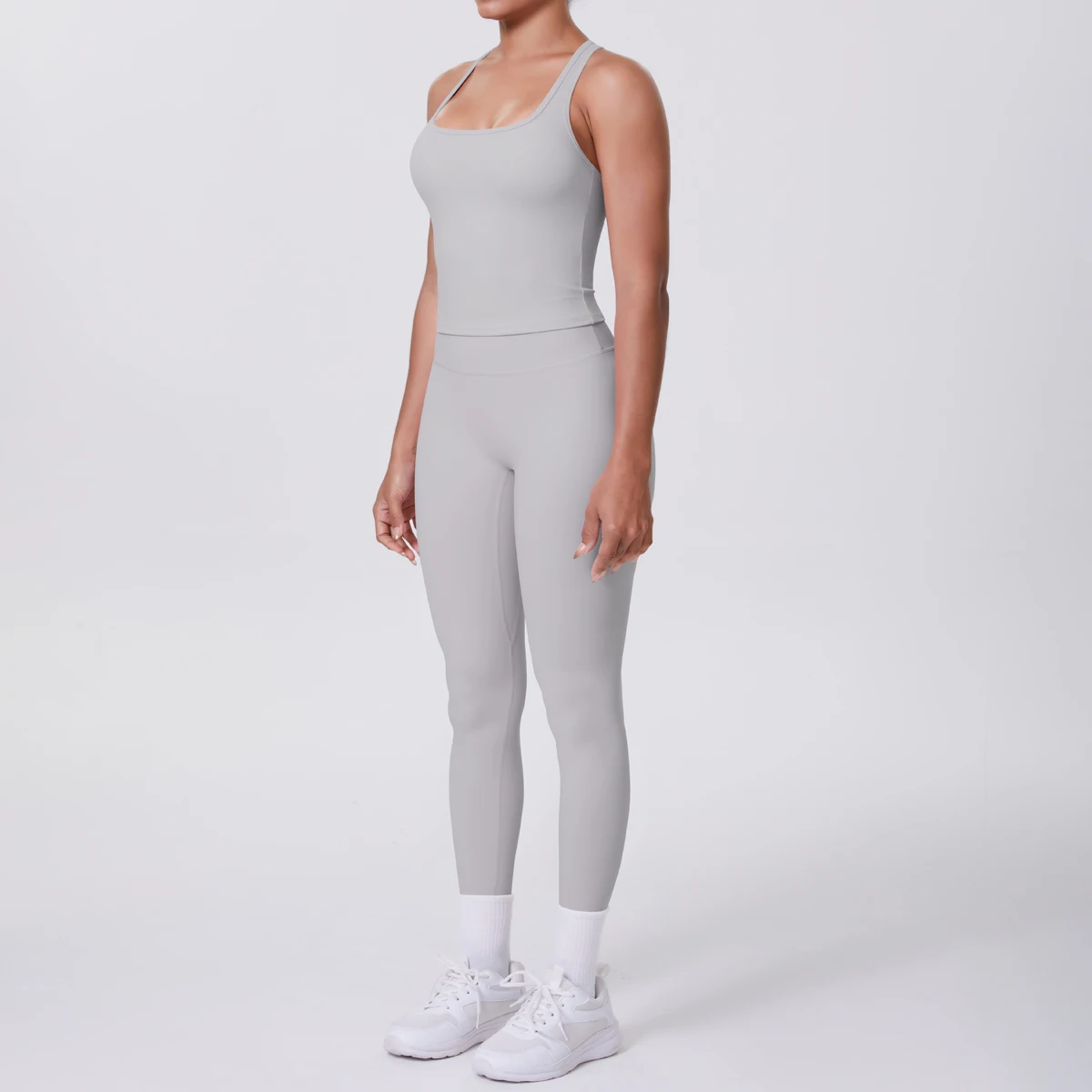 Yoga Top Set Fitness Gym Anzug Training Ärmellose Sport Gym Tops Crossover Zurück Sport Unterwäsche Bauch-steuer Abnehmen – Detail 23