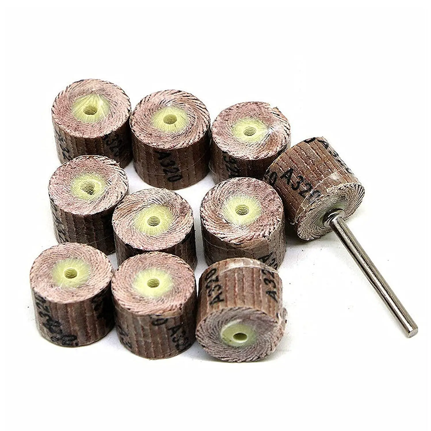 50 pces 10mm abrasivo roda lixadeira conjunto, 80 -600 grit flap lixar roda cabeça disco de moagem com 5 pces 3mmarbor para ferramenta giratória