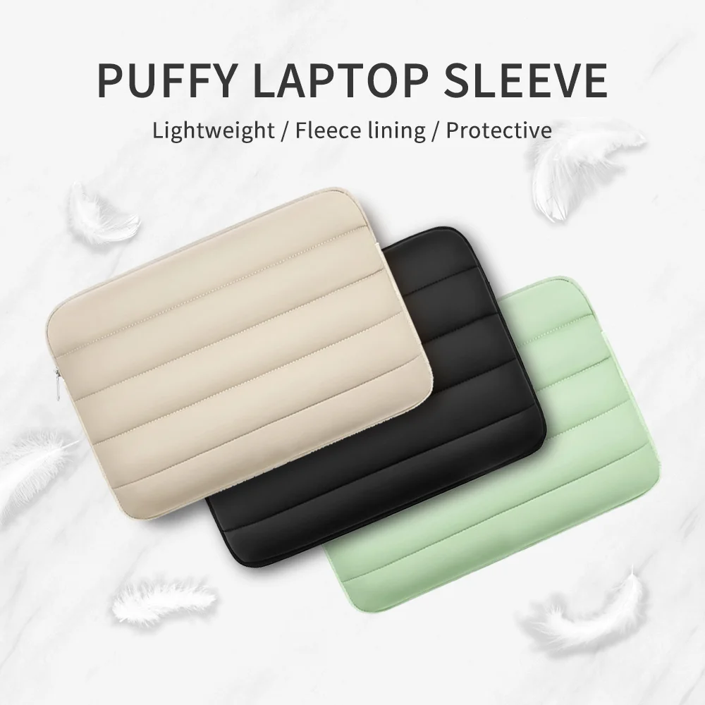 New Puffy Laptop Sleeve Cover Bag 11 12 13 14 15 Inch Waterproof Computer Carrying Case Bags for Ipad Macbook Asus HP Lenovo