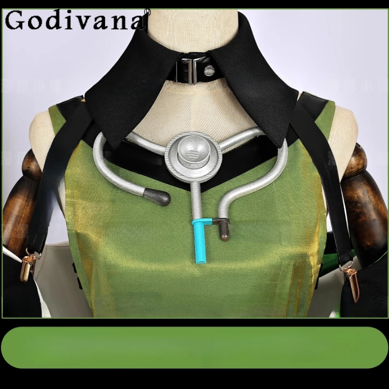 Mon3tr Cosplay Costume for Women Cosplays M3 Anime Game Halloween Party Pant Suit Female Headwear Black Green Full Set