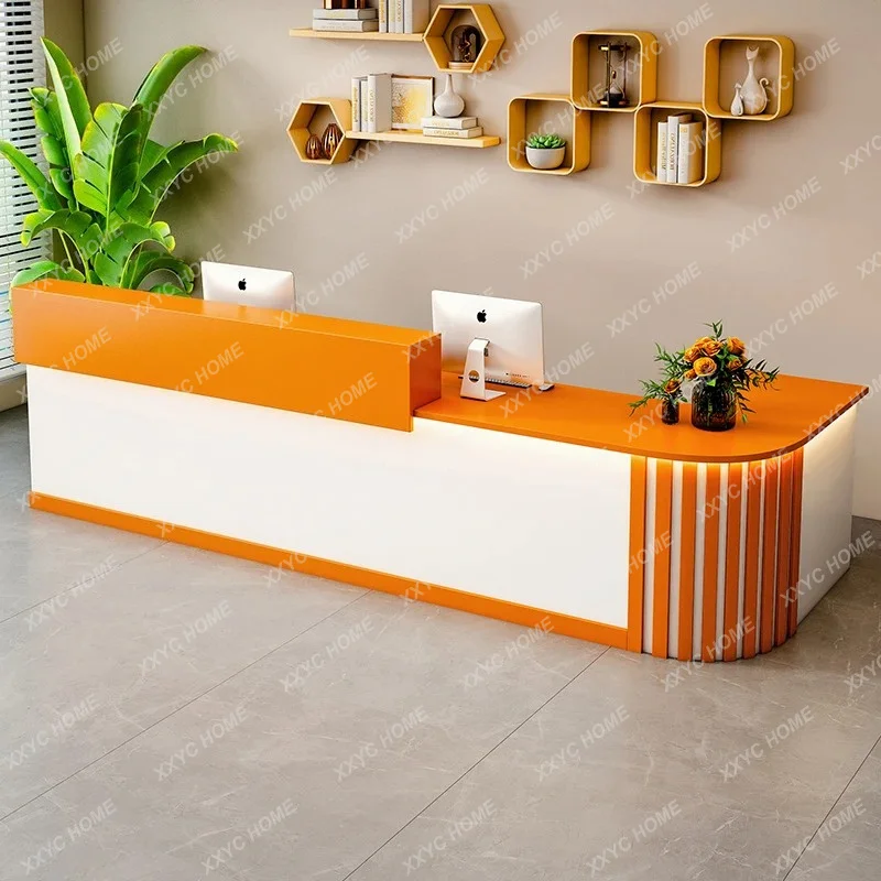 Wood Industrial Reception Desks Modern Simple Welcome Display Reception Desks Company Executive Scrivania Office Furniture