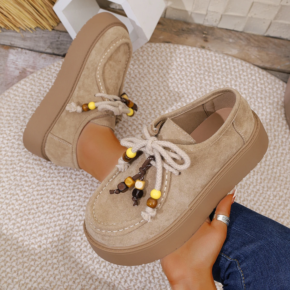 

Women Sneakers Soft Bottom Anti-Slip Loafers Trend Cross Buckle Sneakers Round Toe Casual Shoes Comfortable Platform Shoes Women