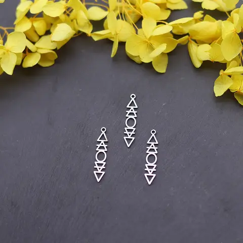 3pcs Four Elements Charms Pendant Earth Air Fire Water Alchemical Symbols Protection Amulet Necklace Earrins Jewelry Making DIY