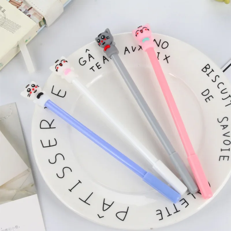 

30 шт., японский и корейский мультфильм, свежий простой кот, черная нейтральная ручка, студенческие обучающие канцелярские товары, продвижение, оптовая продажа, гелевые ручки