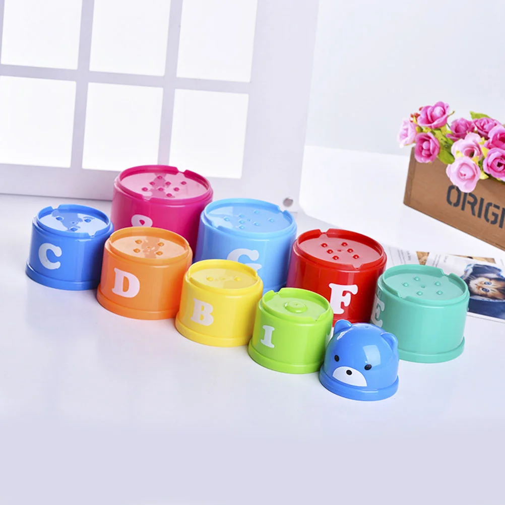 Tazas apilables para niños, juguetes para niños, apilamiento de sabor, educativo plegable B