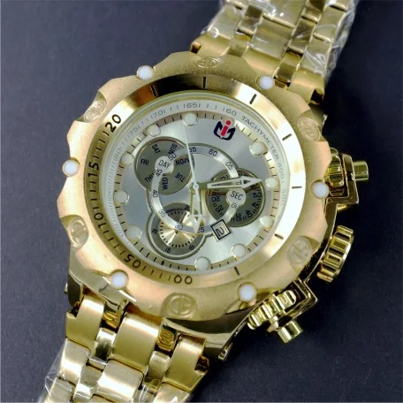 Business NEPIC Quartz Watch Men Three-eye Decorative Dial Top Creative Full Steel Fashion Wristwatch Man Luminous Watches Clock view 3
