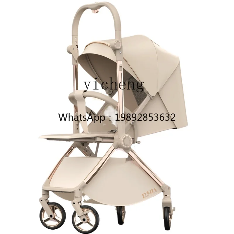 عربة أطفال ZZ بتطبيق ثنائي الاتجاه يمكن الجلوس والاستلقاء خفيفة الوزن وقابلة للطي وعربة أطفال محمولة
