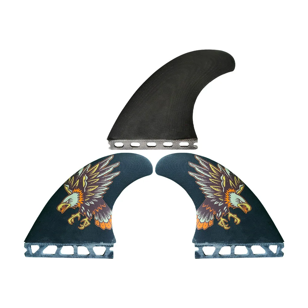 Ailerons de surf Future 4.5 "3-Fin Eagle 3D Pattern, style en FiViolet, nouvelle collection