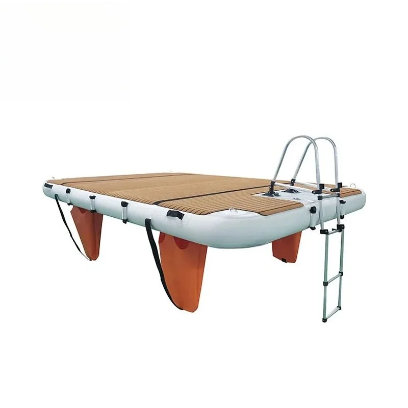 

Inflatable water fishing floating platform floating row bed floating brushed wood grain air cushion inflatable gymnastics mat