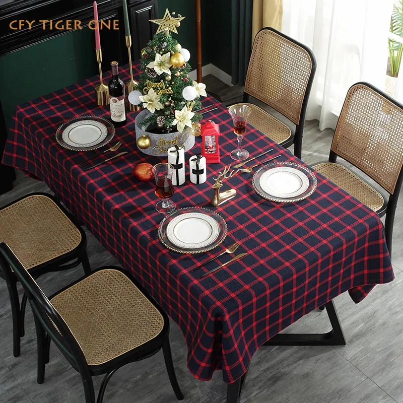 Christmas and New Year Tablecloths Tablecloth Antifouling Rectangular Tablecloth Oil Resistant Coffee Table Mat Table Cover