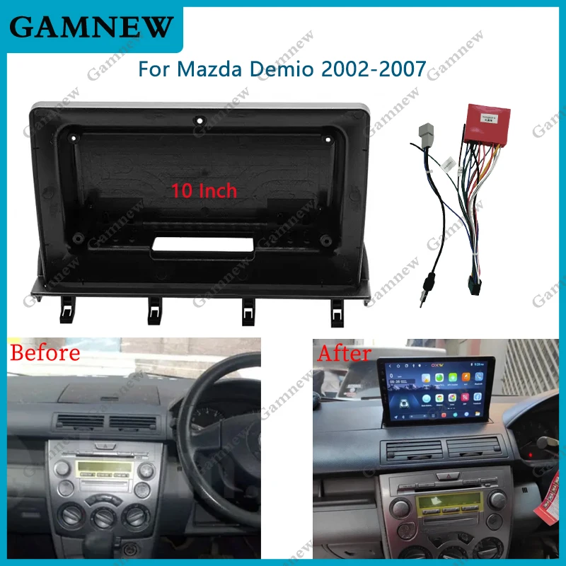 10.1 inch Car Fascia Radio Panel for Mazda Demio 2002-2007 Dash Kit Install Facia Console Bezel GPS Adapter Plate Trim Cover