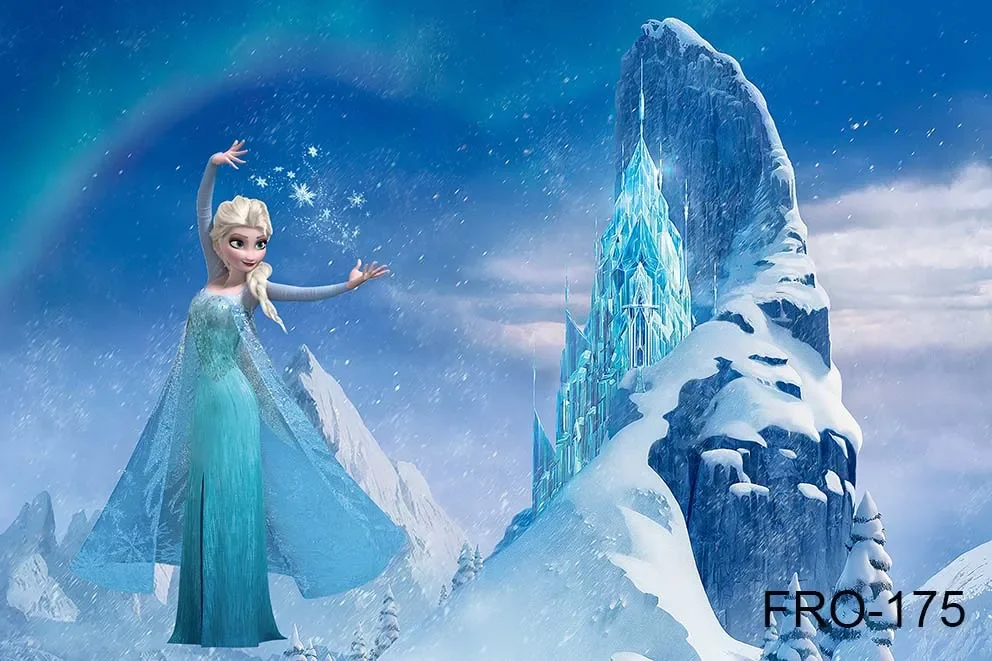 Disney Frozen Anna Elsa Princess วันเกิดพื้นหลัง Decors ผ้าไวนิล Party ฉากหลังอุปกรณ์อาบน้ําเด็กเด็กผู้หญิงของขวัญ