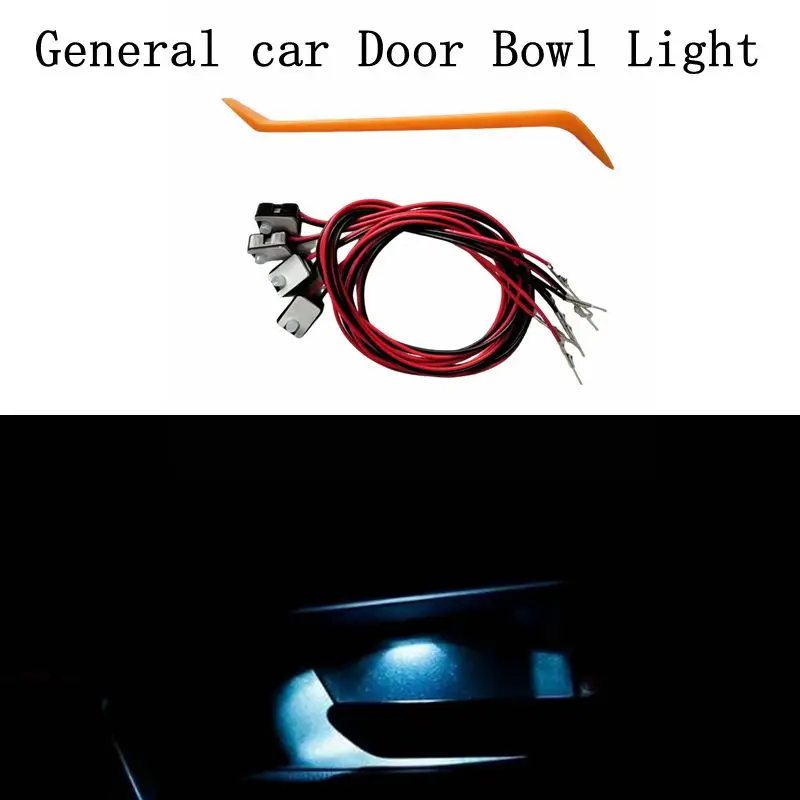 4pcs Mini Car Door Bowl decoration Light Universal 12V Auto Interior Atmosphere Welcome Lamp Low Power LED Frosted transparent