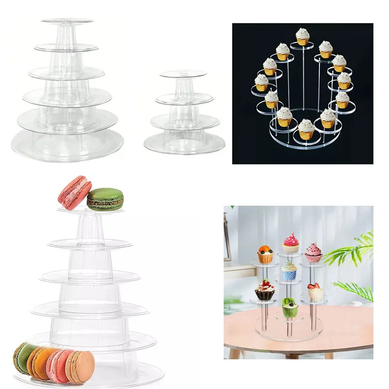 Acrylic Cupcake and Cake Stand Tier Clear Display for Desserts Sturdy Multi Level Stands for Parties Weddings and Celebrations