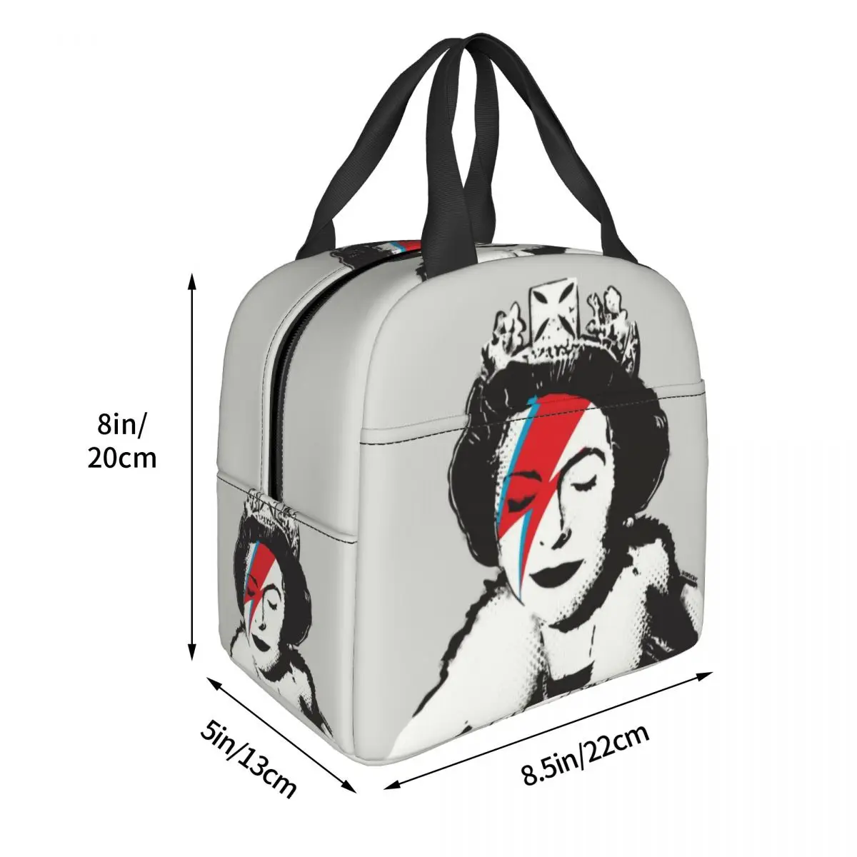 England Queen Elisabeth Banksy Graffiti Geïsoleerde Lunchtas Voor Vrouwen Lekvrije Thermisch Koeler Bento Box Werk Picknick Lunchtas