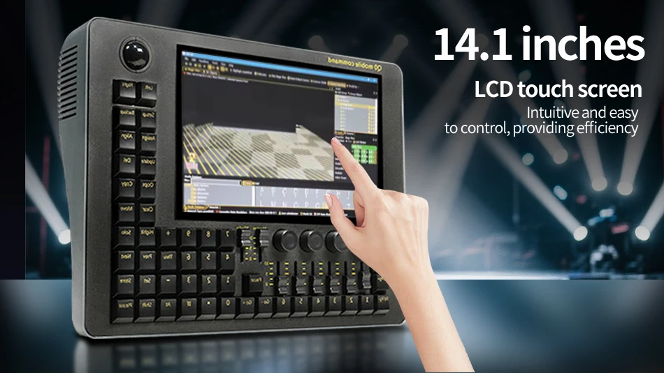 aicpose Q0 Mobile Wing Controller für Bühnenbeleuchtung DMX-Konsole A2 Version mit Akku-Tragetasche DJ Disco Lichtsteuergerät – Detail 5