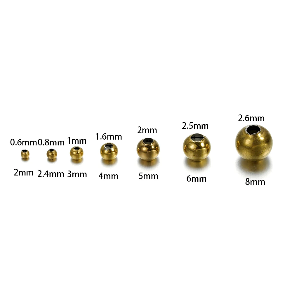 20-300Pcs 2-8mm Stainless Steel Gold Color Spacer Beads Charm Loose Bead for DIY Bracelets Necklace Jewelry Making Supplies