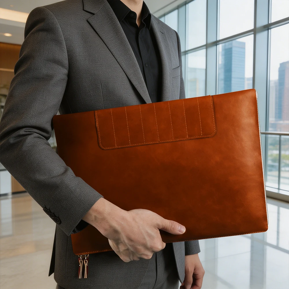 Genuine Leather Laptop Bag For Macbook Air 15 A3448 Pro 16 A3428 A3429 Neo A18 A3404 Pro 14 A3426 A3434 Air 13 A3240 A3449 Case