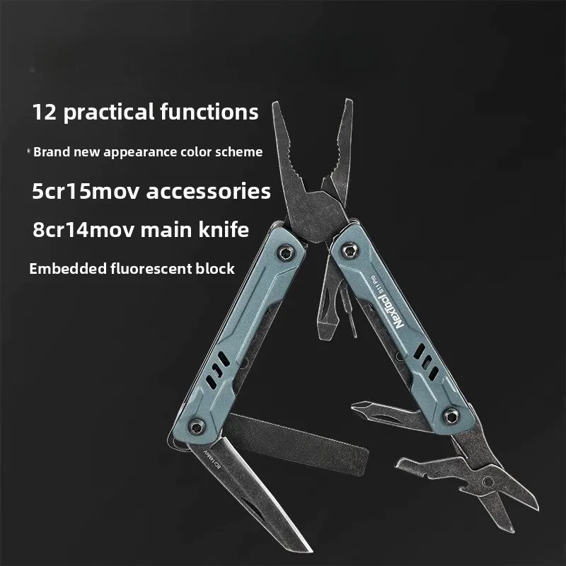 Mini Sailor S11 Pro 12-in-1 Multitool Pliers EDC Outdoor Camping Hiking Gear for Men DIY Gift