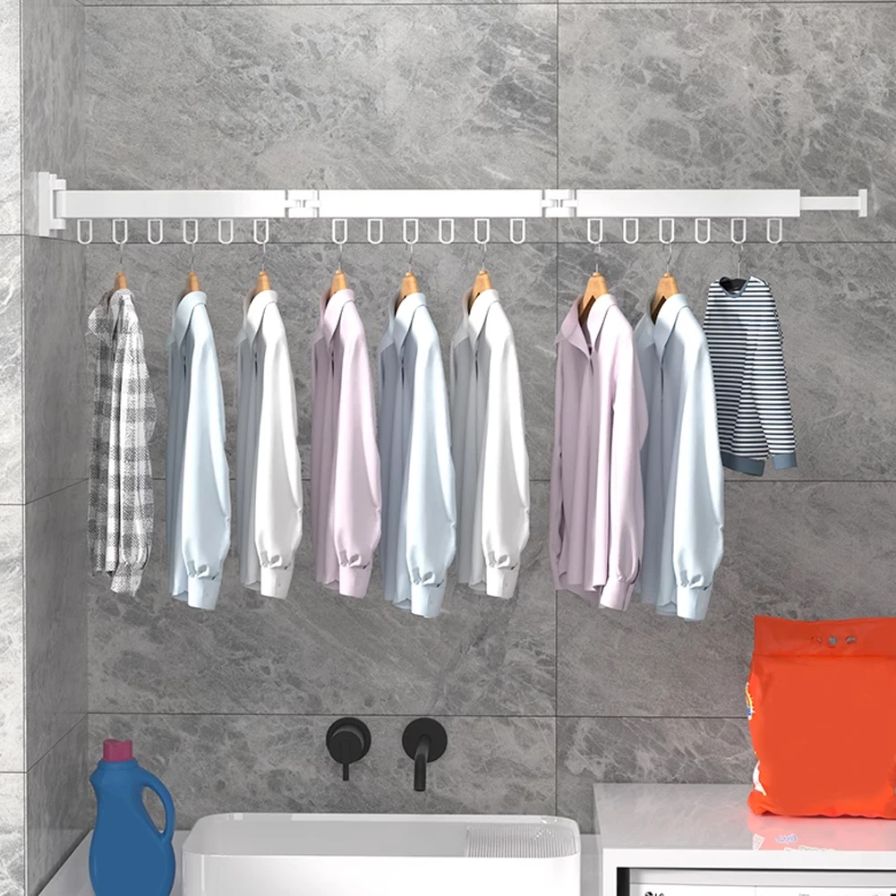 Wall Mounted Clothes Drying Rack,Aluminum Retractable Hanger,Space Saving Collapsible Dryer Racks for Balcony Parlour Laundry