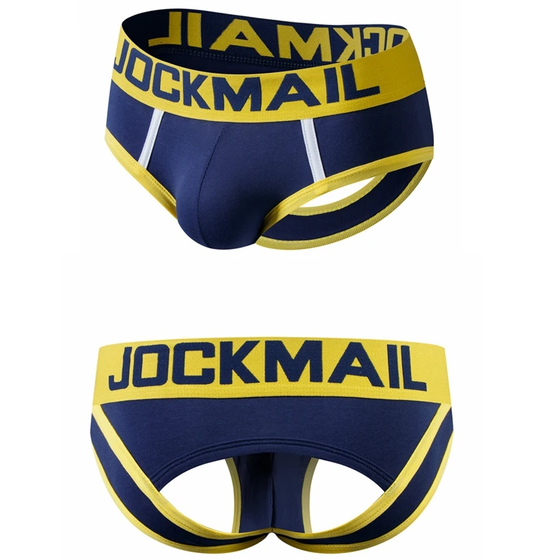 JOCKMAIL Brand Jockstrap G-strings Sexy open back Gay Men Underwear Pennis Briefs Male Short Thong Panties Slip Convex Thongs