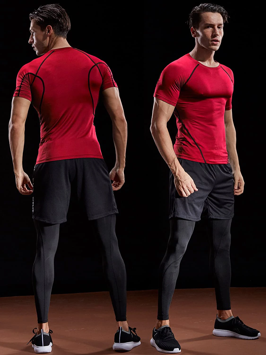 2026 Kompressions-T-Shirt für Herren Sommer Sportbekleidung Lauf-T-Shirt Elastisch Schnelltrocknend Sport-Oberteil T-Shirt Athletik Fitness Workout Shirts für Männer – Detail 9