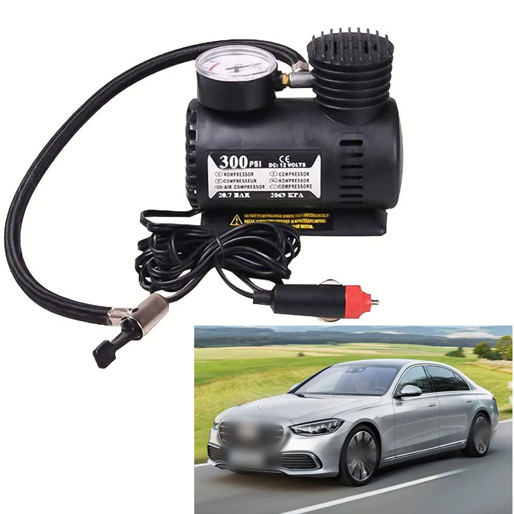 12V Car Electric Micro Air Pump 300PSI Air Compressor Tire For Inflator High-Quality Car Inflation Pump Locomotive Tire Inflator