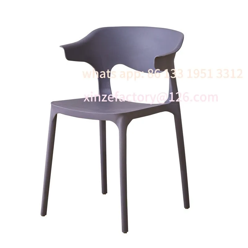 

Customizable Plastic Chairs Household Use Stackable Dining Tables Chairs Adult Backrest Wholesale Leisure Chairs Negotiation Din