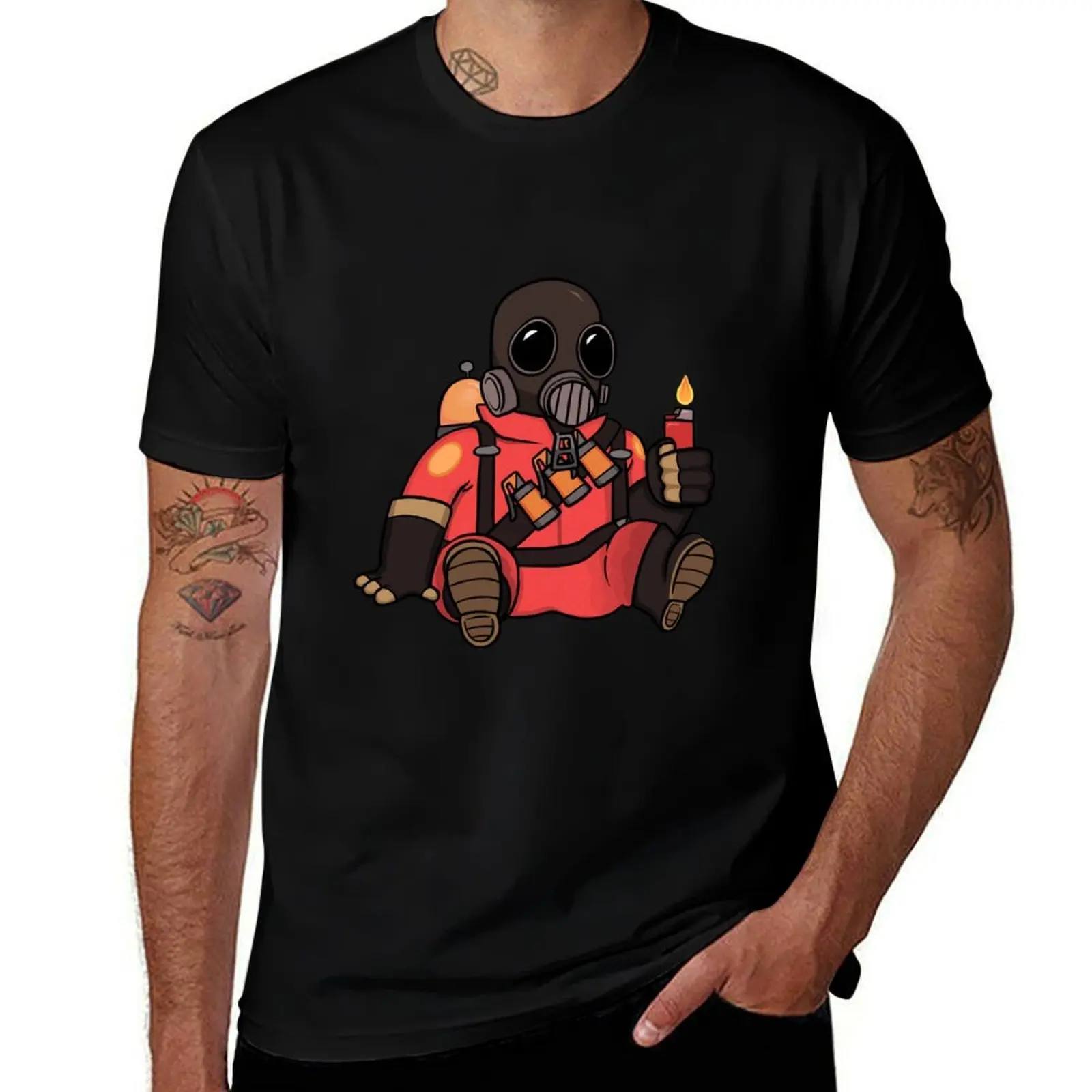 Pyro TF2 Sticker T-Shirt Quick Dry Fishing T-Shirt