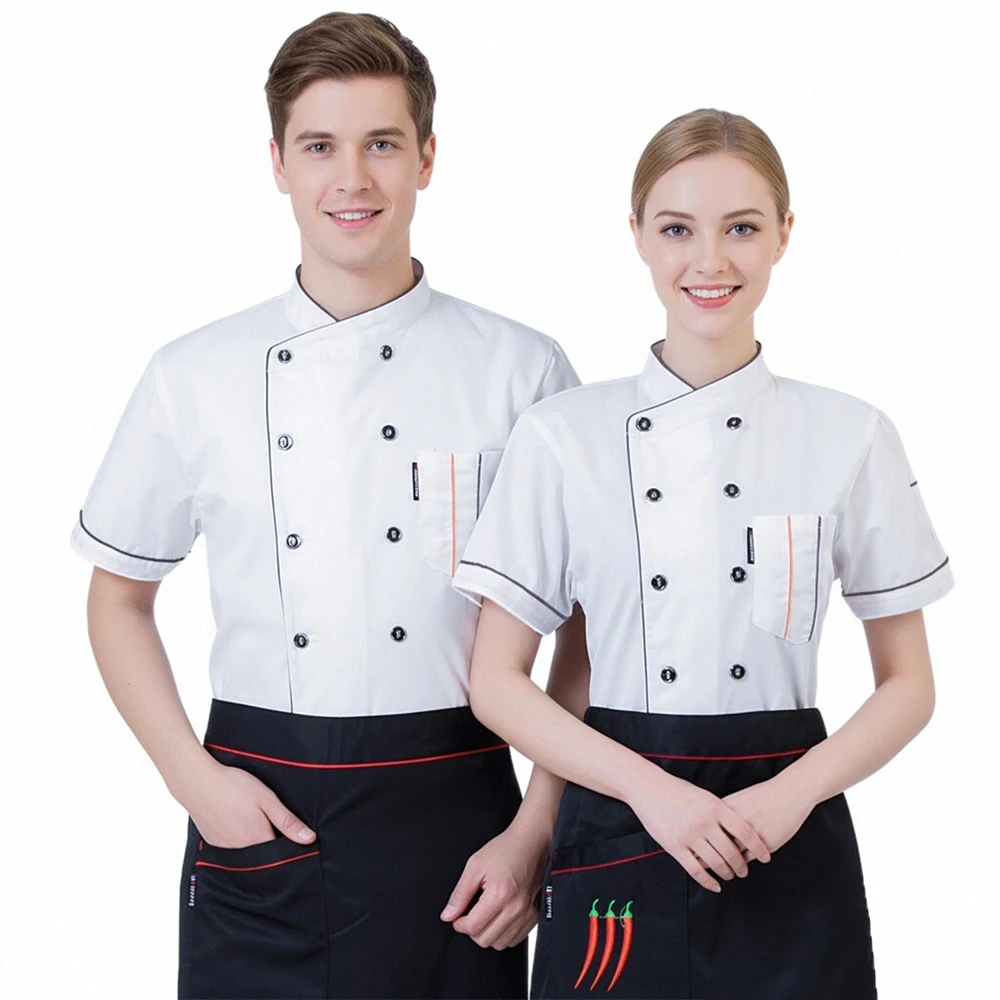 men's-and-women's-chef-uniforms-food-service-head-chef-attire-restaurant-bakery-cooking-coffee-workwear-jackets-uniform-aprons