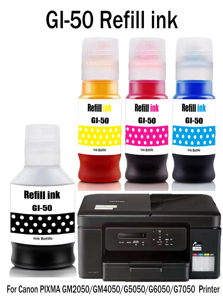 Refill Ink Kit For Canon GI-10 GI-20 GI-30 GI-40 GI-50 GI-60 GI-70 GI-90 For Canon G5010 G6010 GM2010 G5020 G6020 G6030 Printer