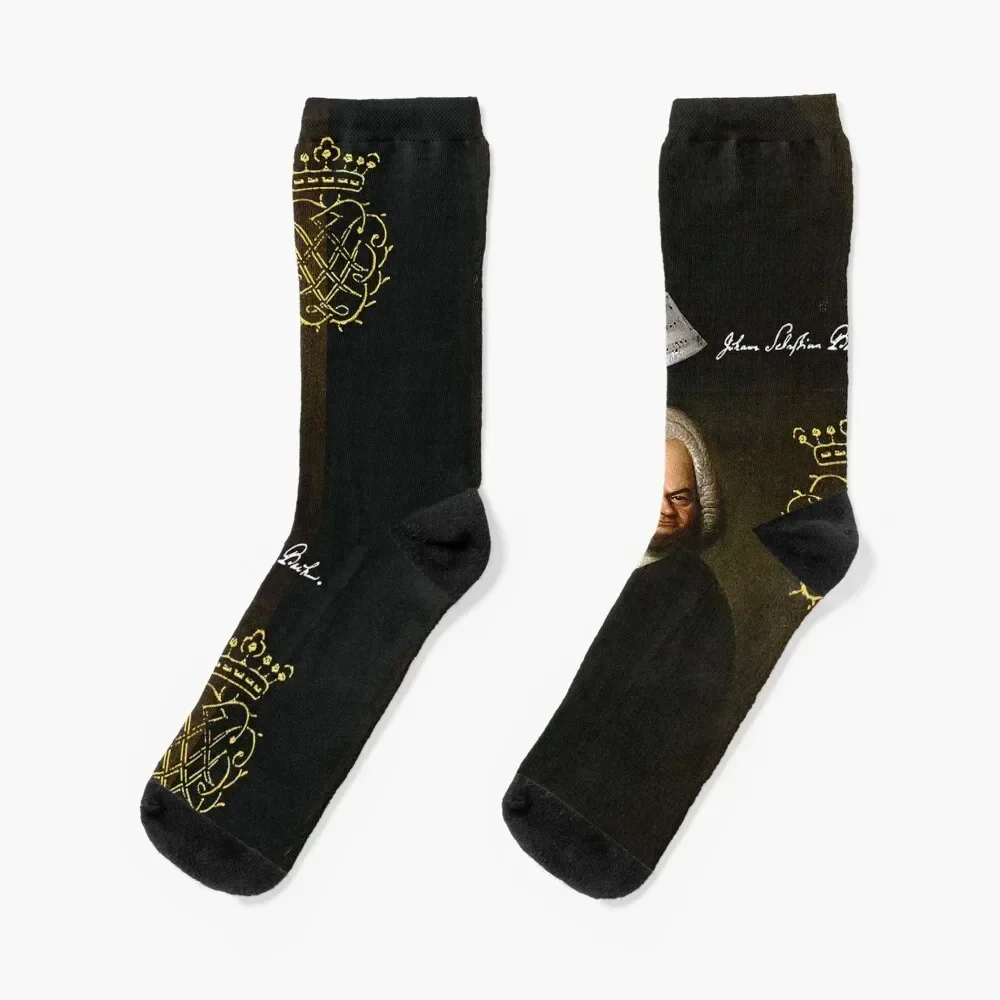 Bach with his Monogram Socks cycling Soccer winter Toe sports Men's Socks Women's